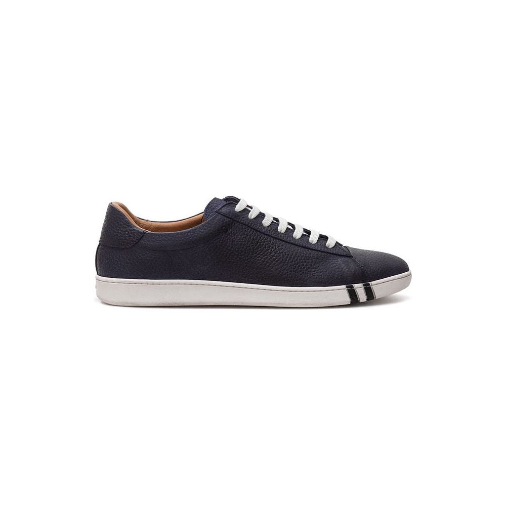 Bally Blue Leather Low Top Sneakers