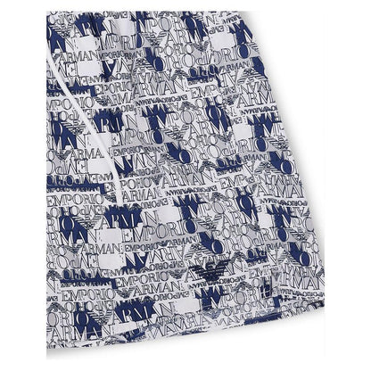 Emporio Armani White Polyester Swim Shorts