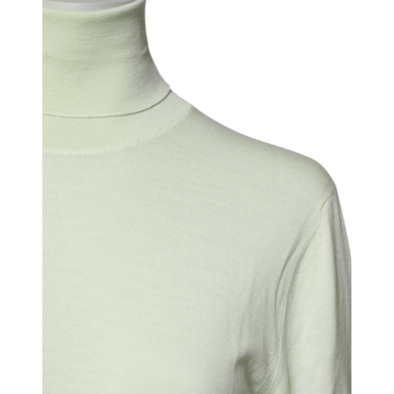 Dolce & Gabbana Light Green Wool Turtleneck Pullover Sweater