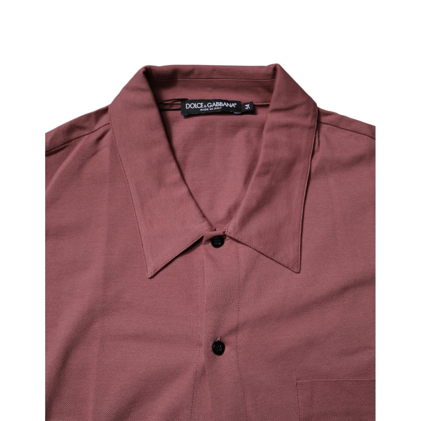 Dolce & Gabbana Dark Pink Button Down Casual Polo Men Shirt