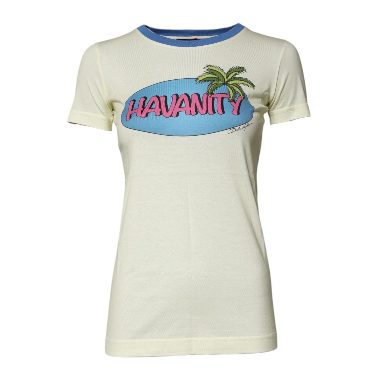 Dolce & Gabbana Light Yellow Cotton Short Sleeve T-shirt