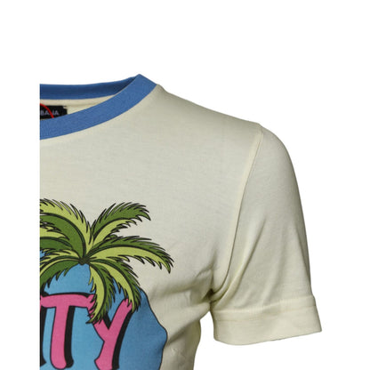 Dolce & Gabbana Light Yellow Cotton Short Sleeve T-shirt
