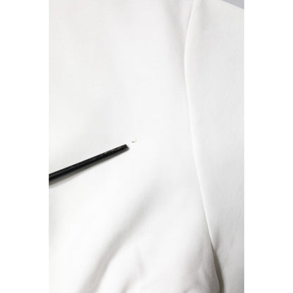 Dolce & Gabbana White Cotton Blend 3/4 Sleeves Blouse Top