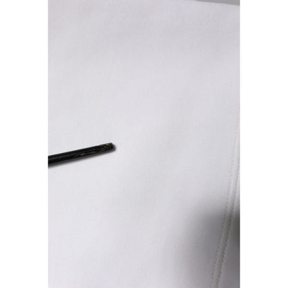 Dolce & Gabbana White Cotton Blend 3/4 Sleeves Blouse Top