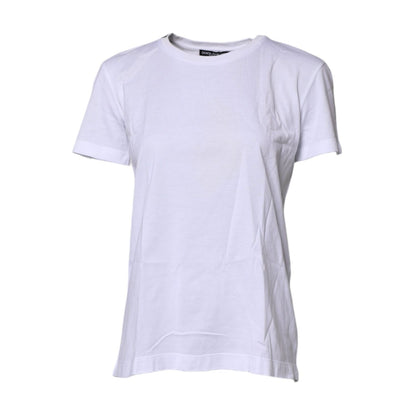 Dolce & Gabbana White Short Sleeves Round Neck Top T-shirt