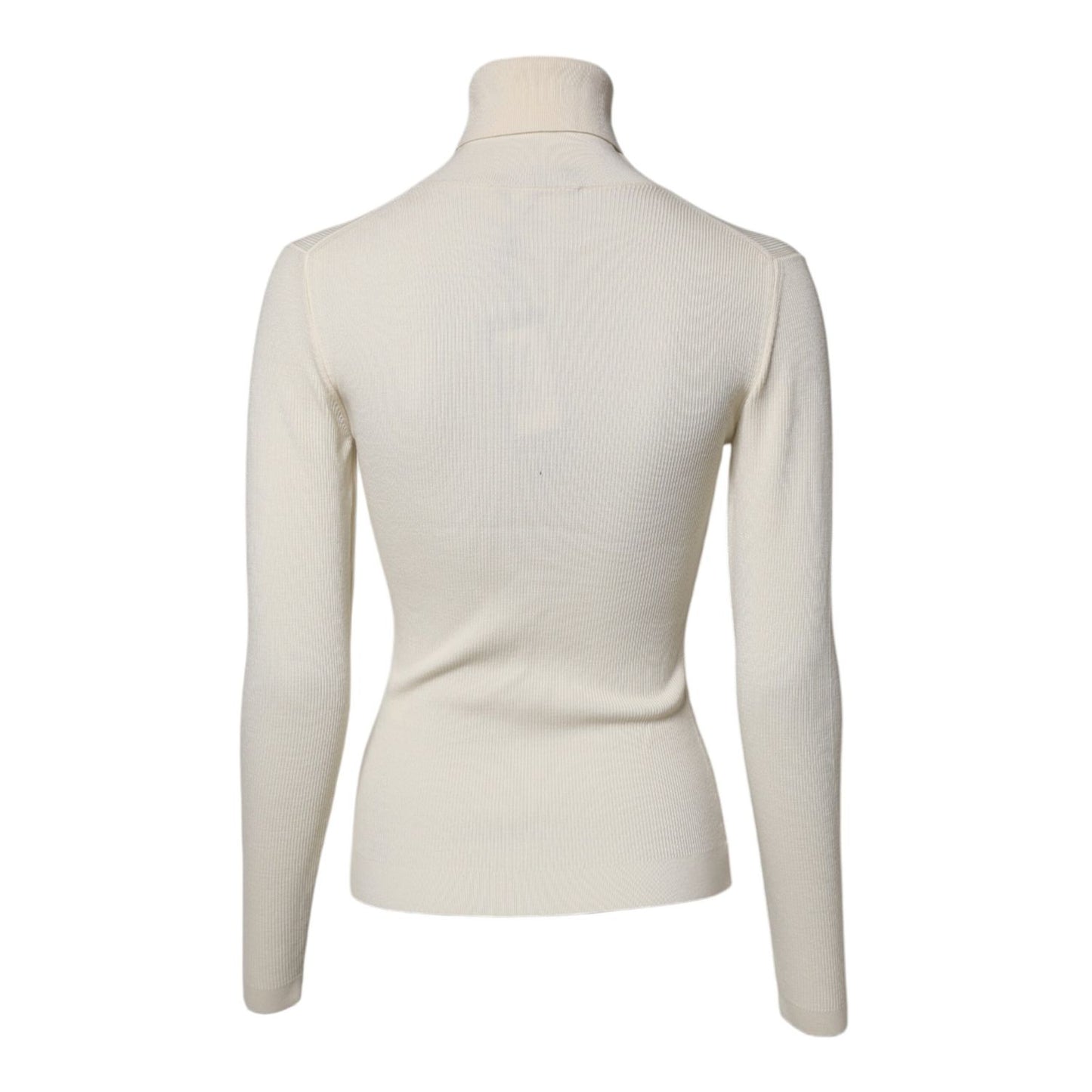 Dolce & Gabbana Cream Long Sleeves Turtleneck Slim Sweater