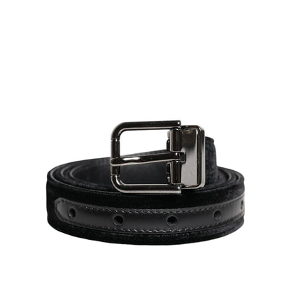 Dolce & Gabbana Black Leather Metal Buckle Classic Belt