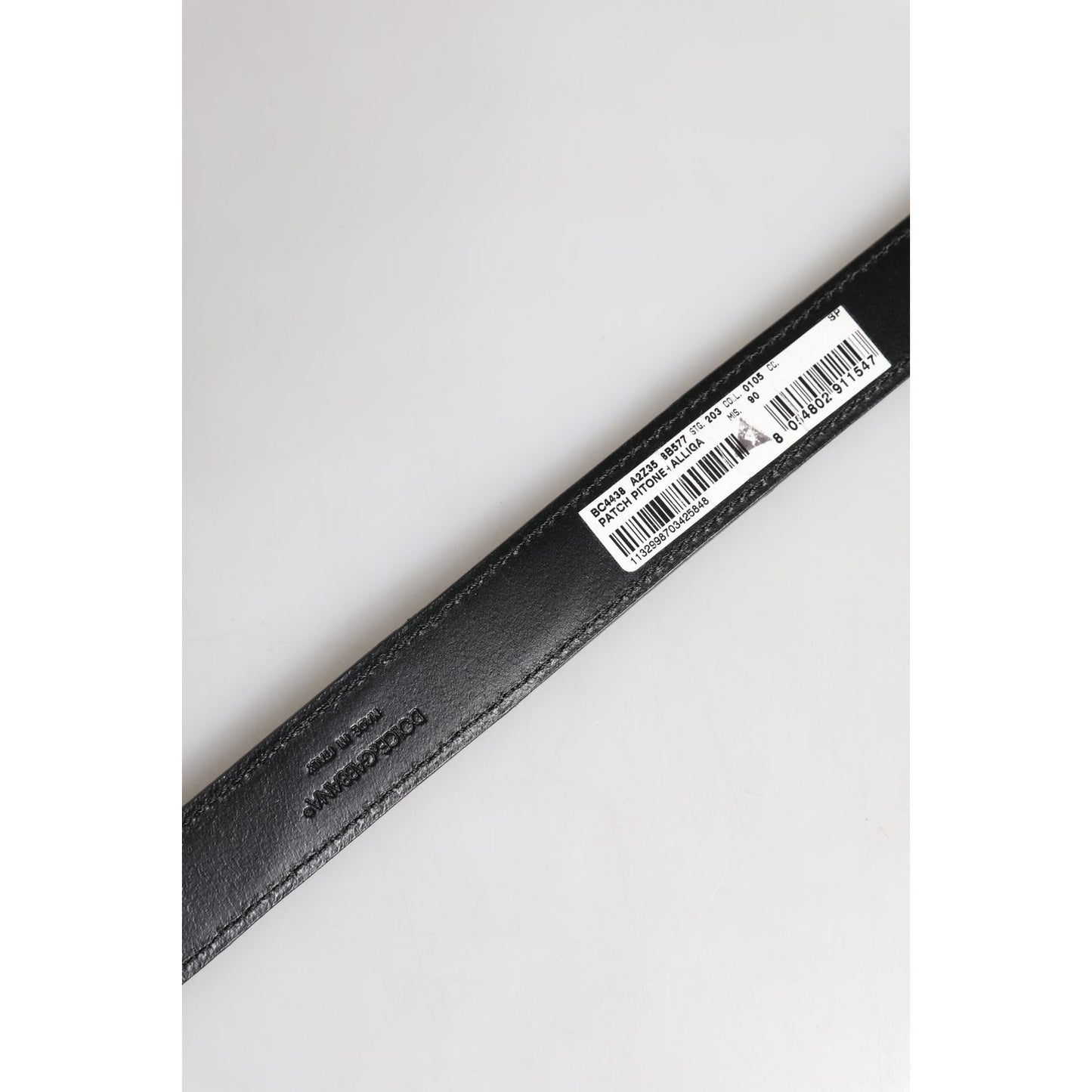 Dolce & Gabbana Black Exotic Leather Metal Logo Buckle Belt Dolce & Gabbana