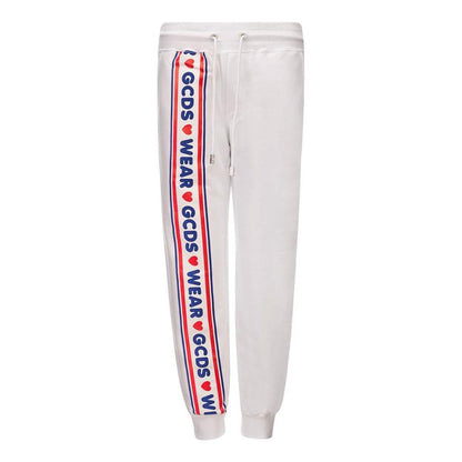 GCDS White Cotton Joggers (Workout Pants)