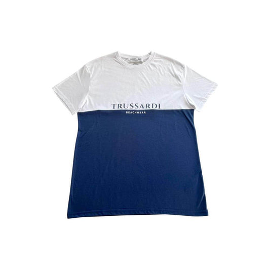 Trussardi Beachwear Blue Cotton Men T-Shirt Trussardi Beachwear