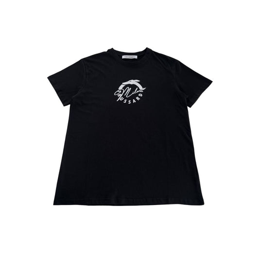 Trussardi Beachwear Black Cotton T-Shirt Trussardi Beachwear