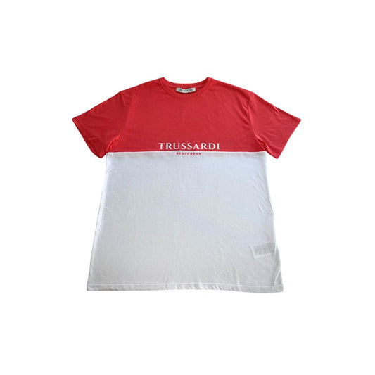Trussardi Beachwear White Polyester Men T-Shirt Trussardi Beachwear