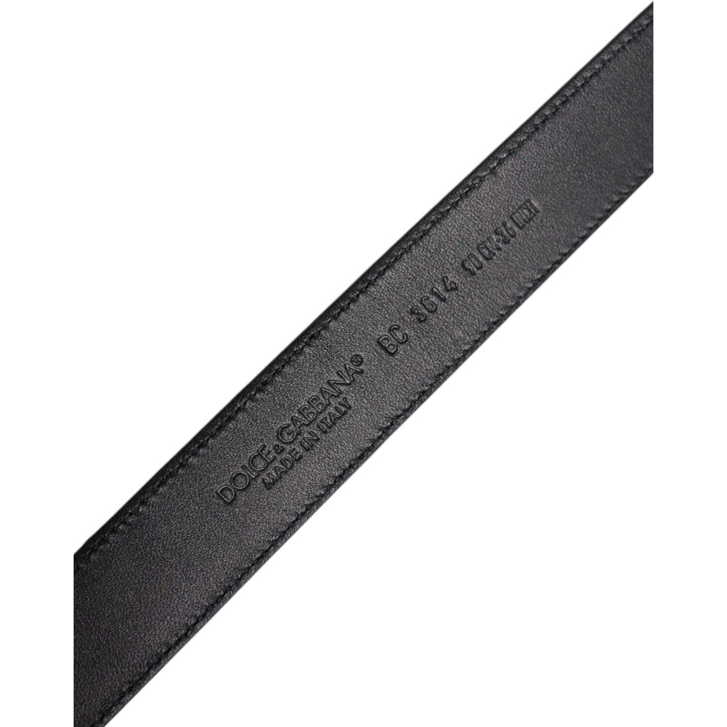 Dolce & Gabbana Black Calf Leather Classic Metal Buckle Belt