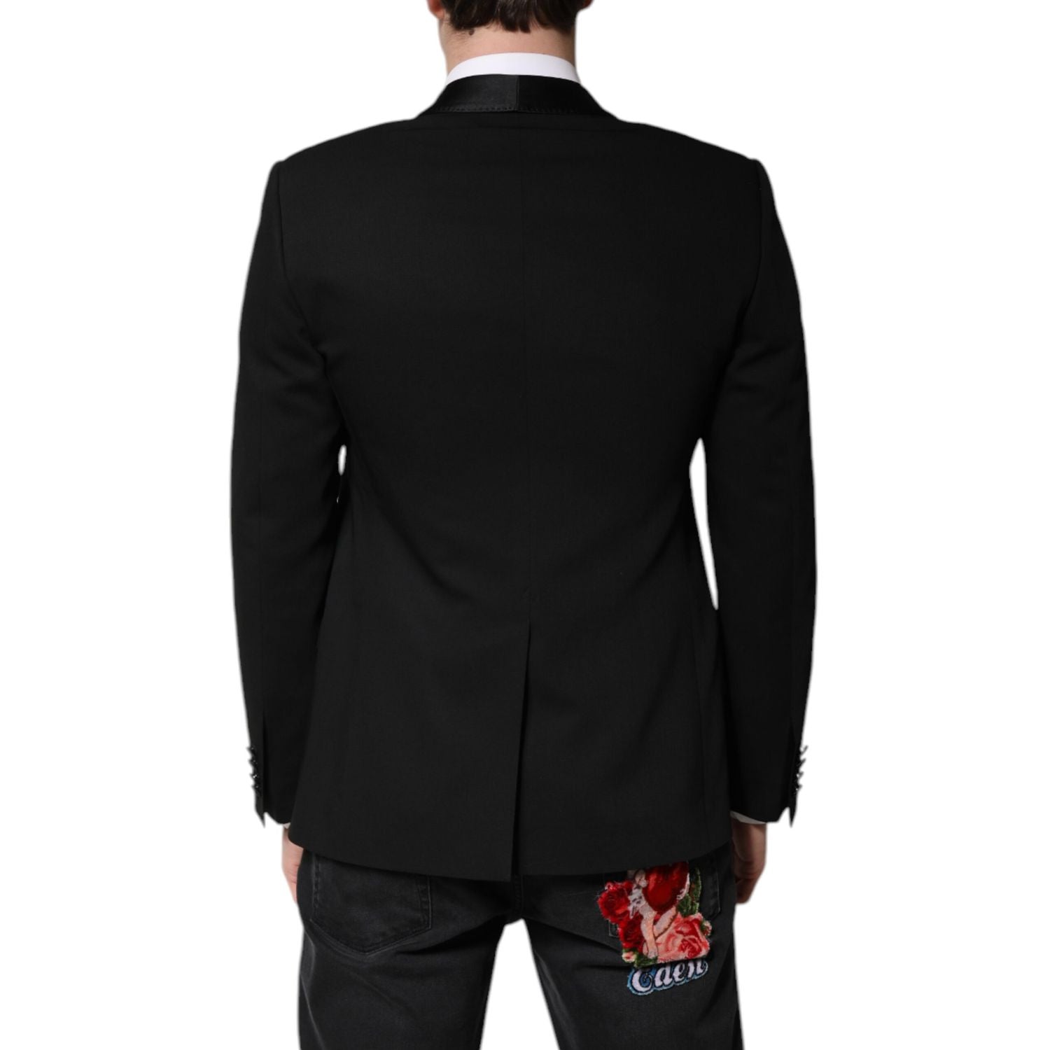 Dolce & Gabbana Black Single Breasted Men Coat MARTINI Blazer