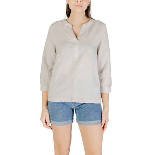 Street One Beige Linen Blouse 1728,71956299936,Beige,Blouses - Shirts - Clothing,Clothing,IT36|XXS,IT44|L,New with tags,Shirts - Clothing,Street One,Women