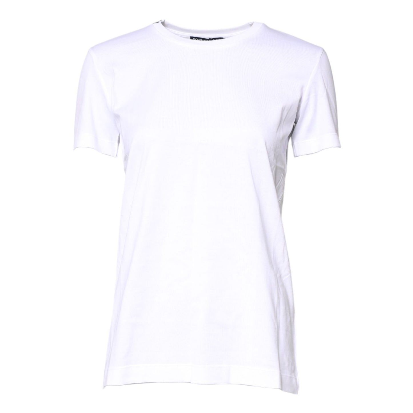 Dolce & Gabbana White Cotton Crew Neck Short Sleeves T-shirt