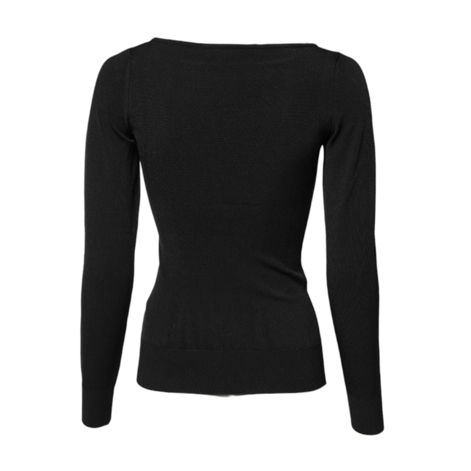 Dolce & Gabbana Black Viscose Long Sleeves Pullover Top