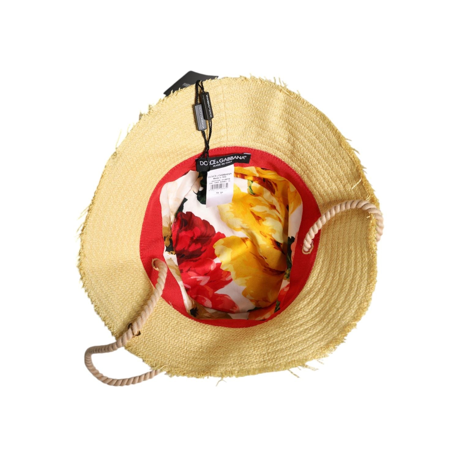 Dolce & Gabbana Yellow Cotton Wide Brim Bucket