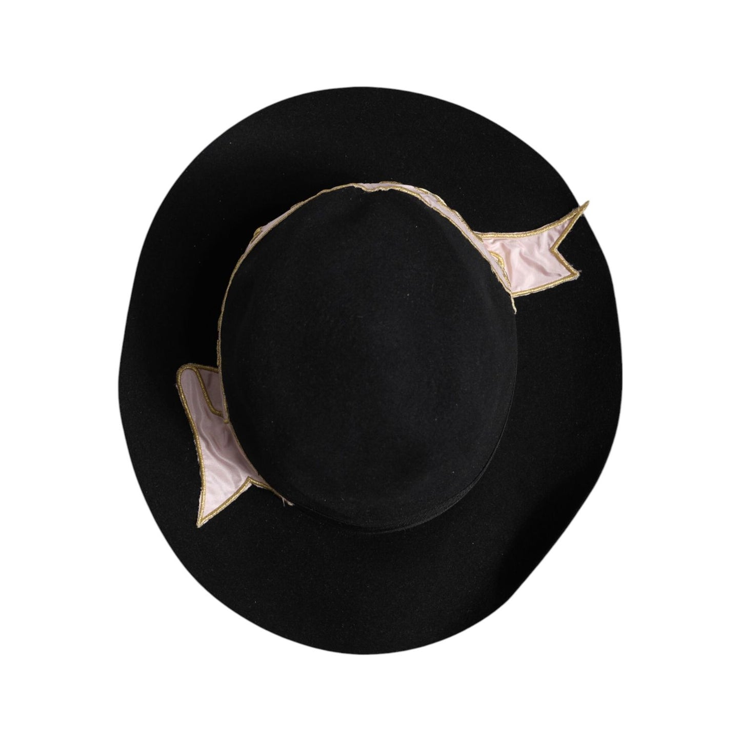 Dolce & Gabbana Black Logo Embroidered Women Wide Brim Hat