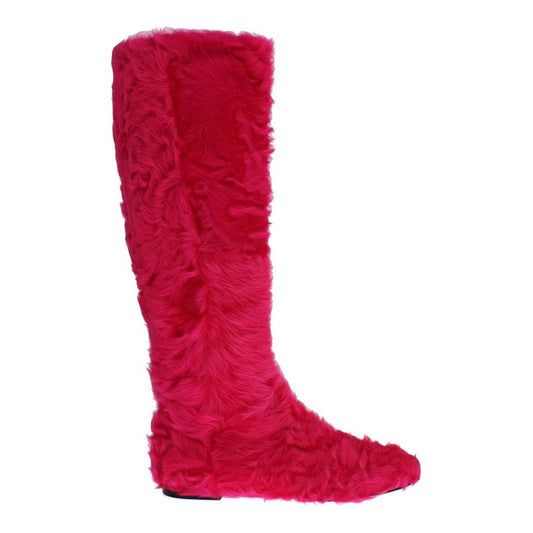 Dolce & GabbanaElegant Pink Lambskin Fur BootsMcRichard Designer Brands£4039.00