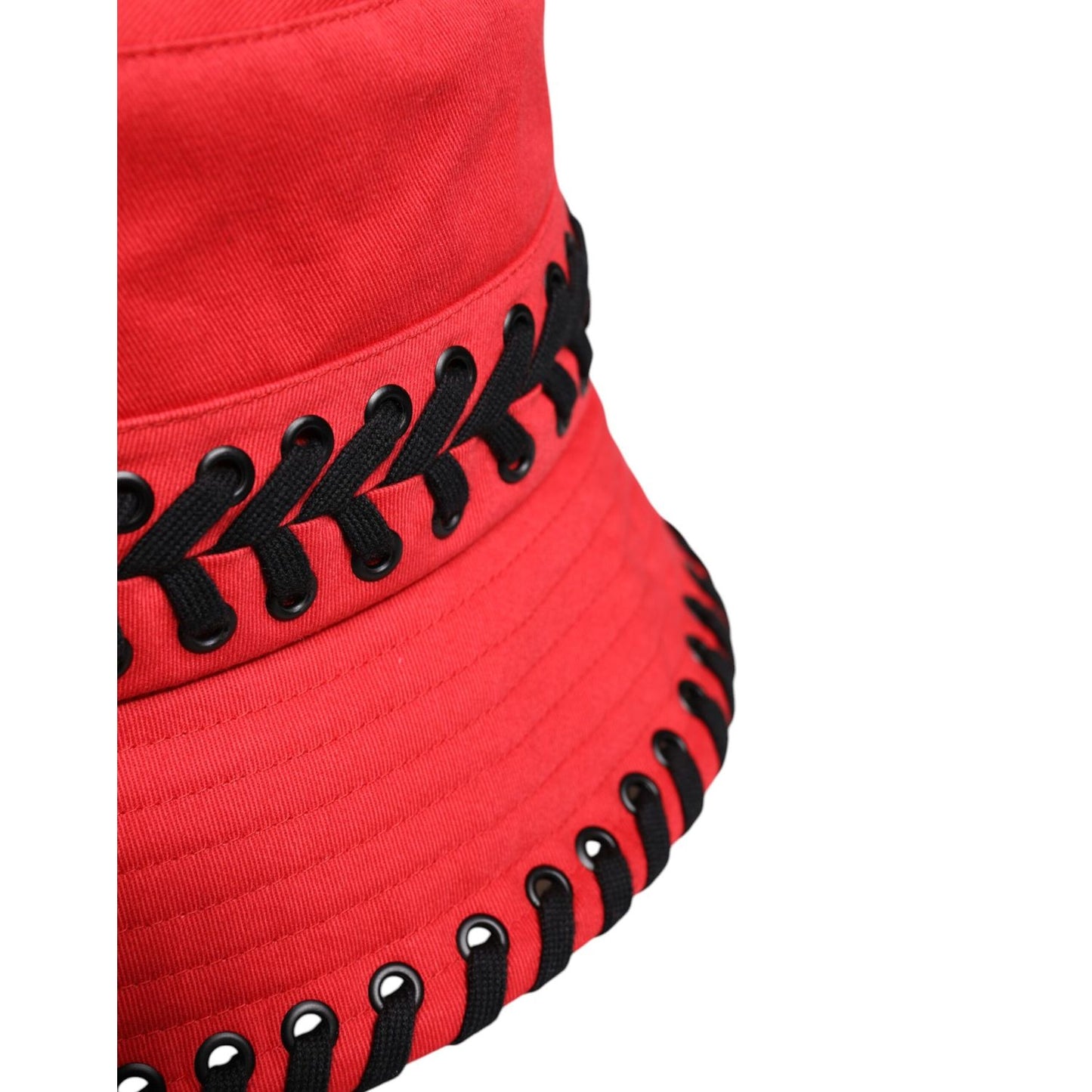 Dolce & Gabbana Red Lace Polyester Wide Brim Bucket Hat