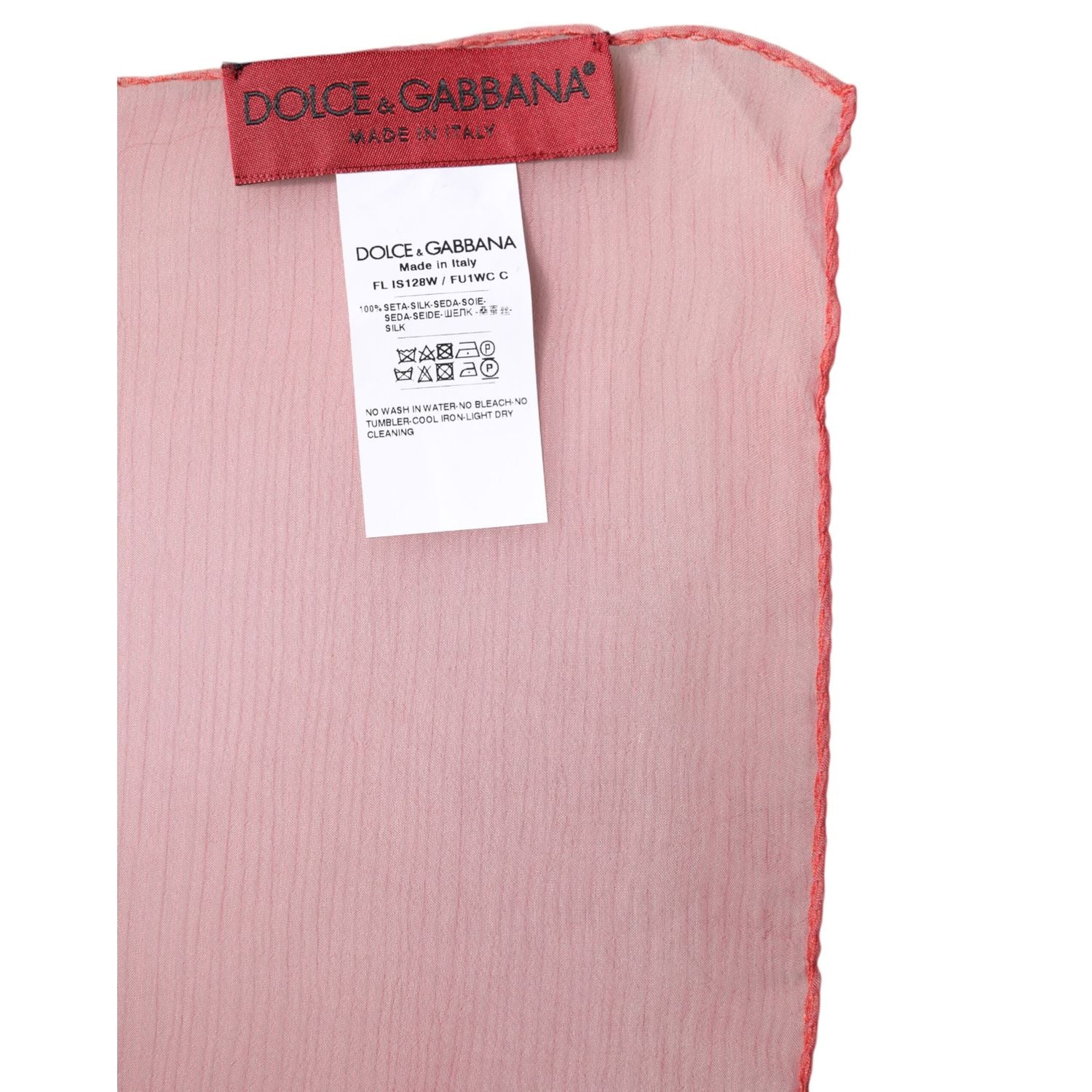 Dolce & Gabbana Pink Silk Rectangle Women Wrap Shawl Scarf
