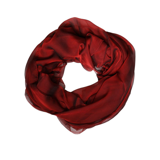 Dolce & Gabbana Red Silk Rectangle Women Wrap Shawl Scarf Dolce & Gabbana