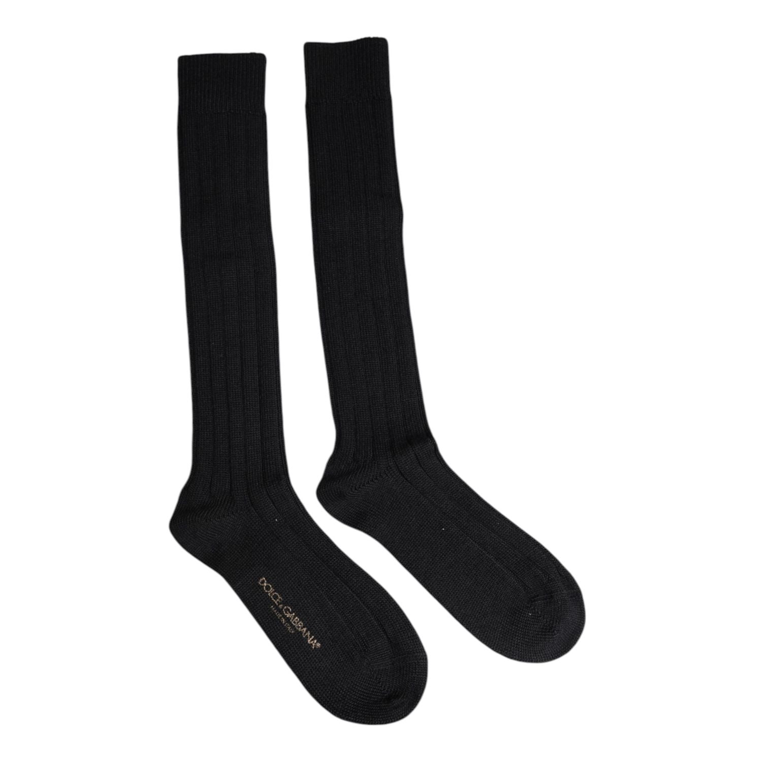 Dolce & Gabbana Black DG Logo Print Over The Calf Socks