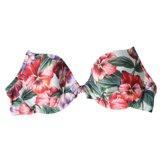 Dolce & GabbanaMulticolor Floral Swimwear Top Push Up BikiniMcRichard Designer Brands£189.00