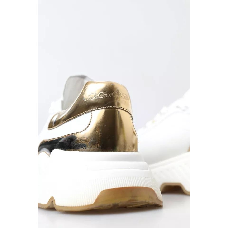 White Gold Leather Sport DAYMASTER Sneakers Shoes