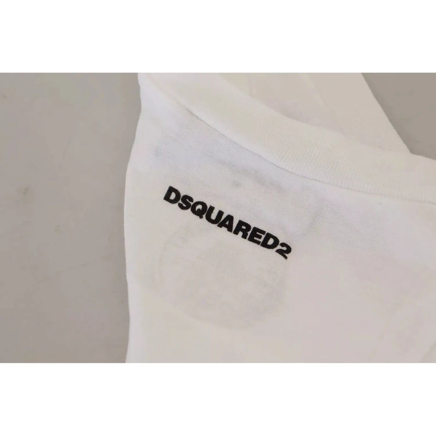 Dsquared² White Cotton Linen Sleeveless Tank T-shirt white-cotton-linen-sleeveless-tank-t-shirt