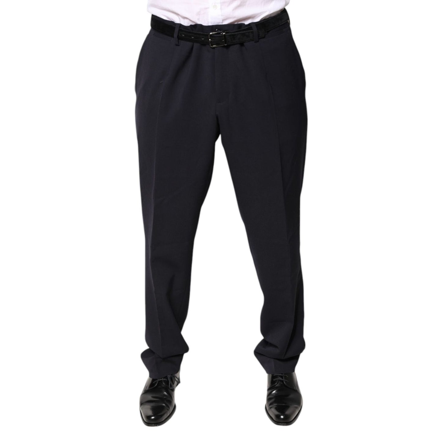 Dolce & Gabbana Black Wool Mid Waist Dress Pants Dolce & Gabbana