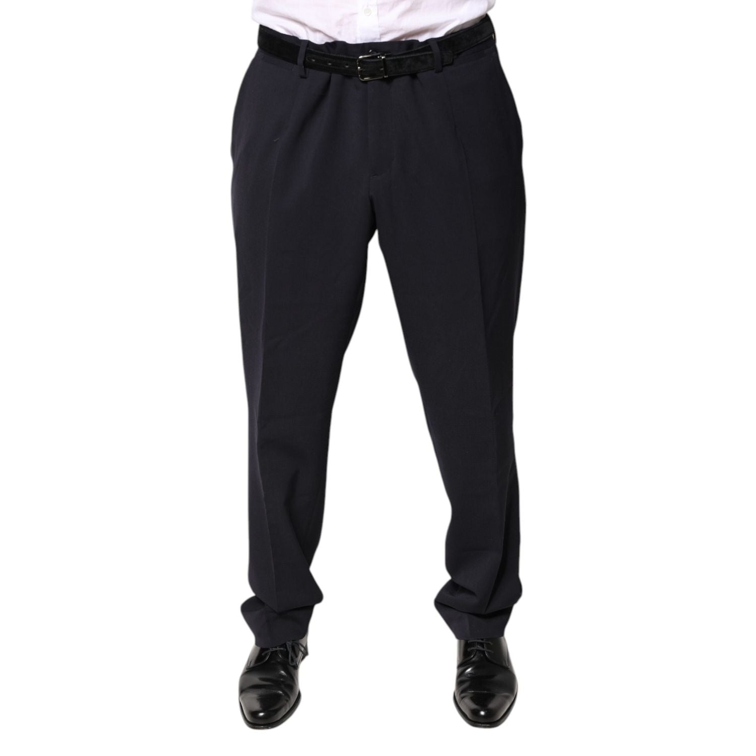 Dolce & Gabbana Black Wool Mid Waist Dress Pants
