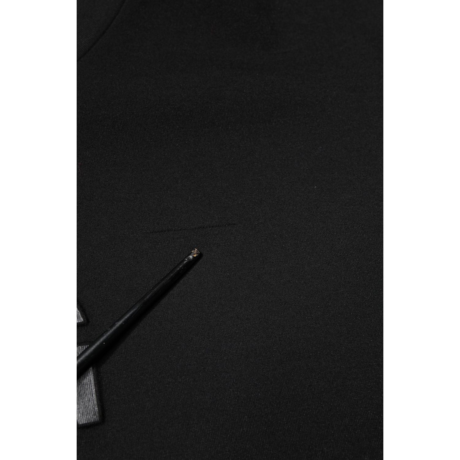 Dolce & Gabbana Black Cotton DG Crew Neck Pullover Sweater