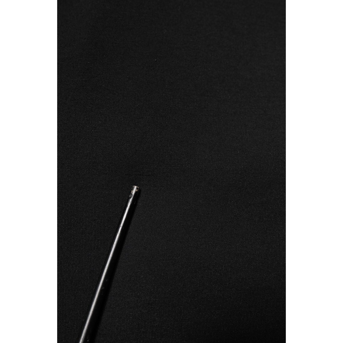 Dolce & Gabbana Black Cotton DG Crew Neck Pullover Sweater