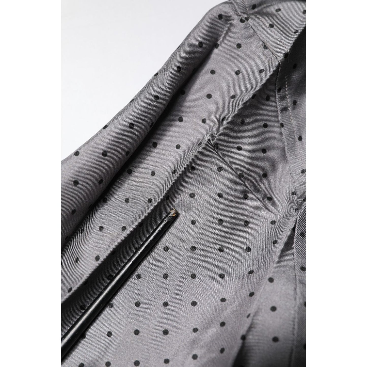 Dolce & Gabbana Gray Polka Dot Silk Long Sleeve Shirt