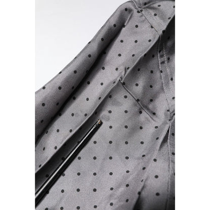 Dolce & Gabbana Gray Polka Dot Silk Long Sleeve Shirt