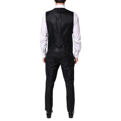 Dolce & Gabbana Black Double Breasted Formal 3 Piece Suit