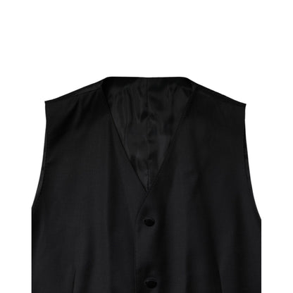 Dolce & Gabbana Black Double Breasted Formal 3 Piece Suit