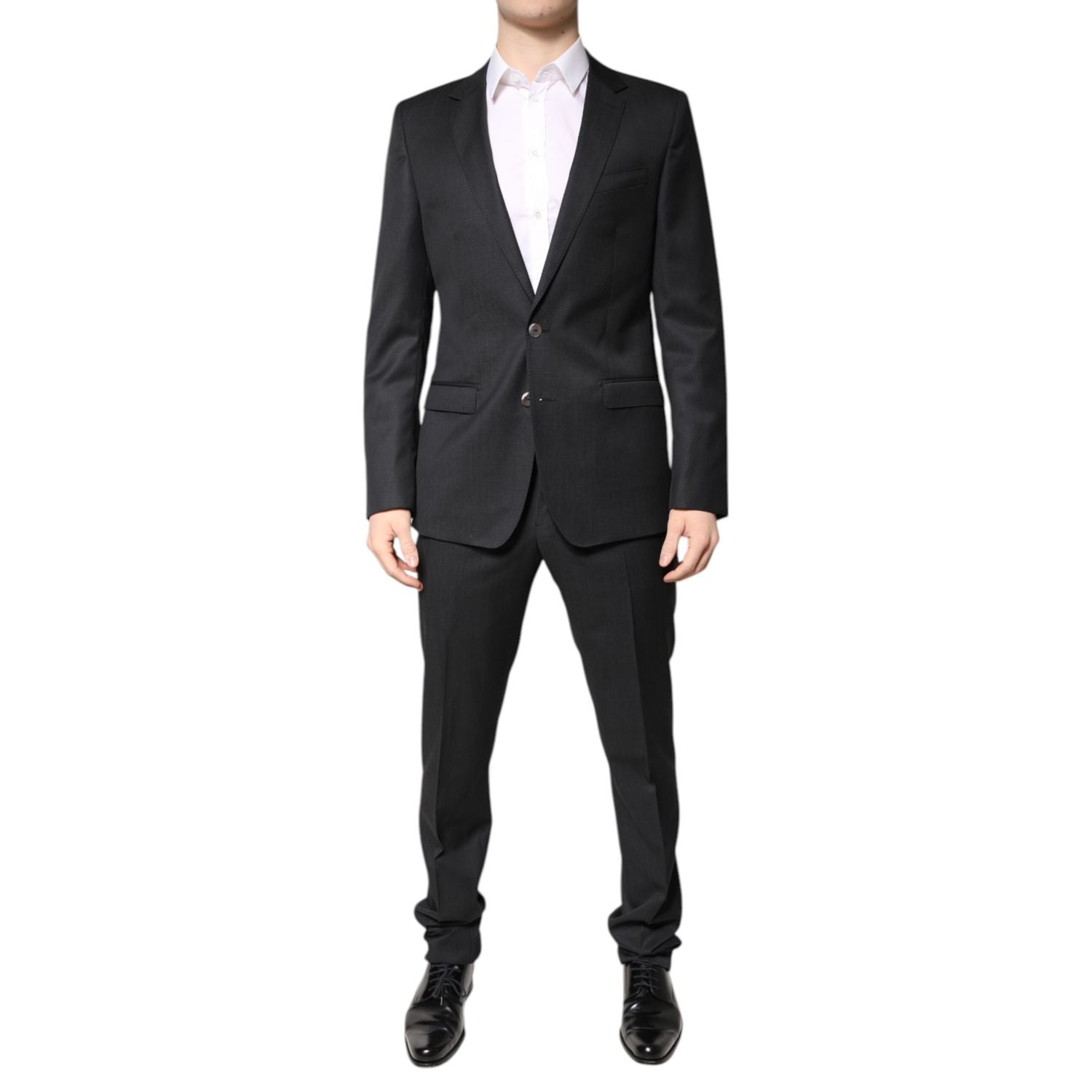 Dolce & Gabbana Dark Gray Wool Single Breasted 2 Piece Suit