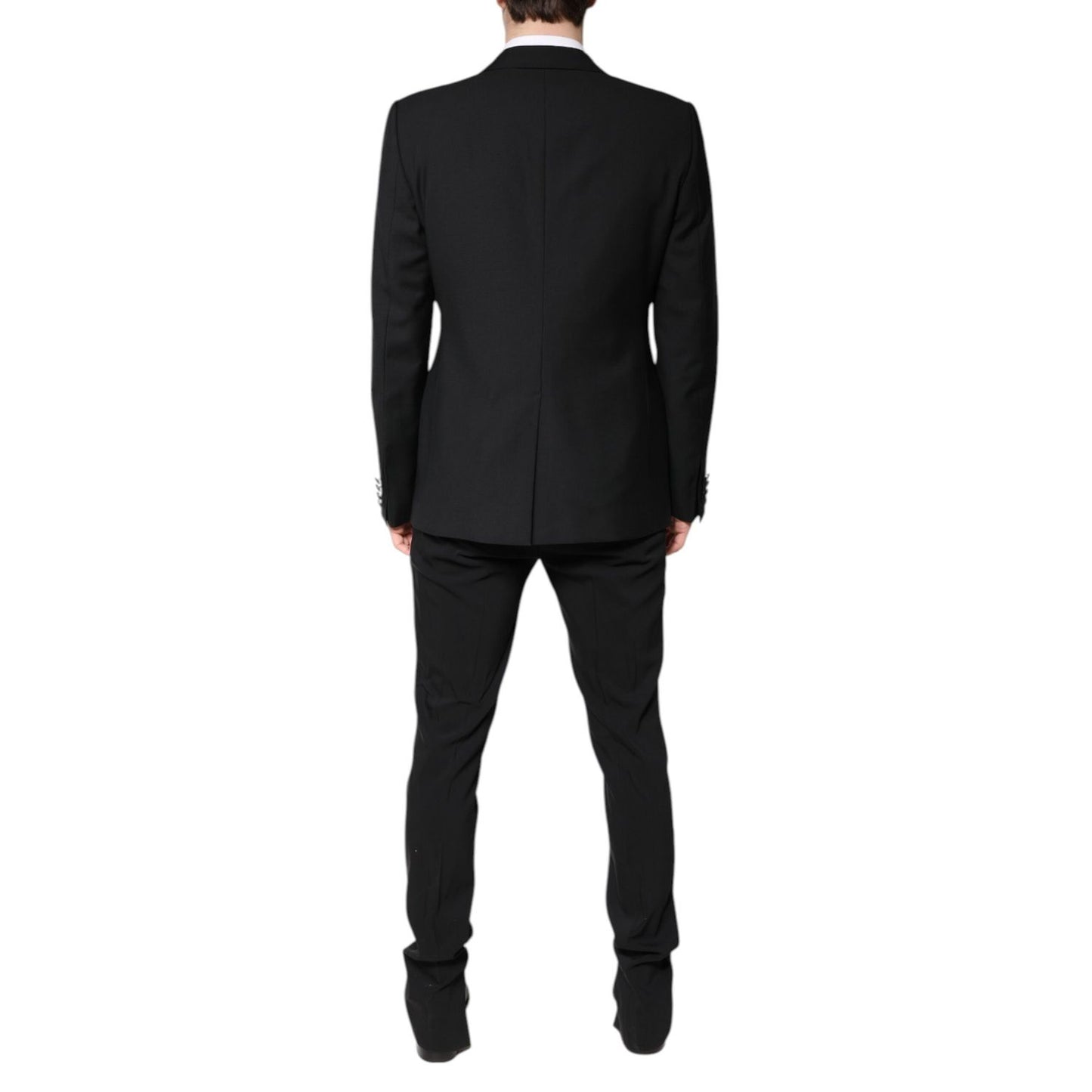 Dolce & Gabbana Black Wool Single Breasted 2 Piece Suit