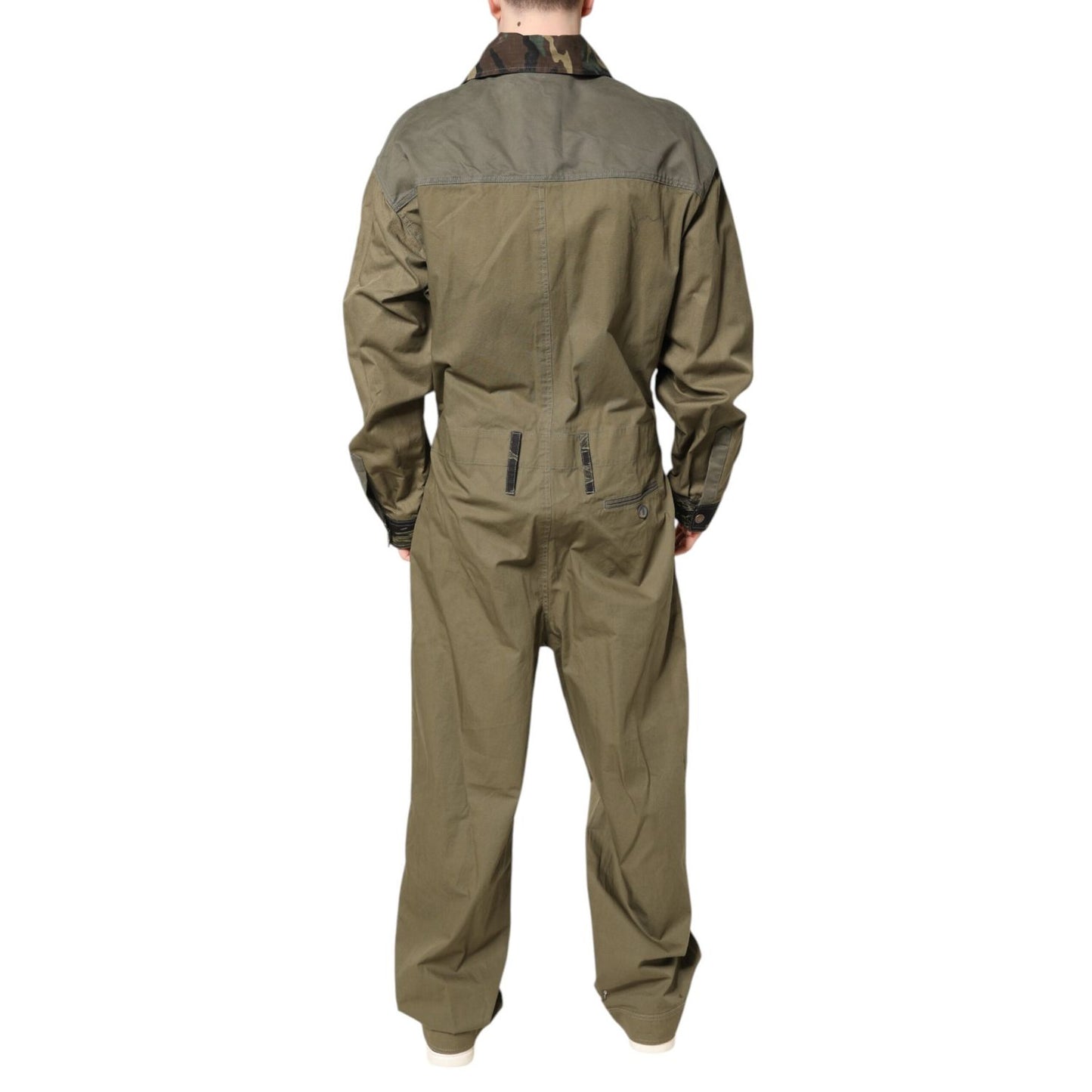 Dolce & Gabbana Brown Cotton Stretch Shirt Pants Casual Set