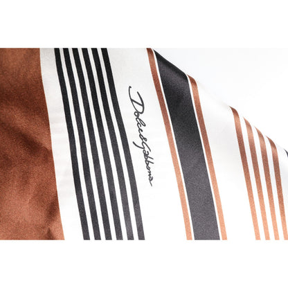 Dolce & Gabbana Multicolor Striped Silk Short Sleeves Shirt