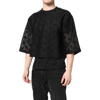 Dolce & Gabbana Black See Through Logo Short Sleeves T-shirt