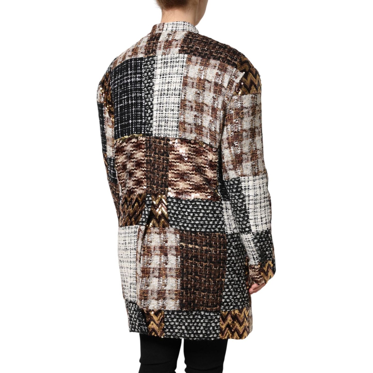 Dolce & Gabbana Multicolor Patchwork Button Down Jacket