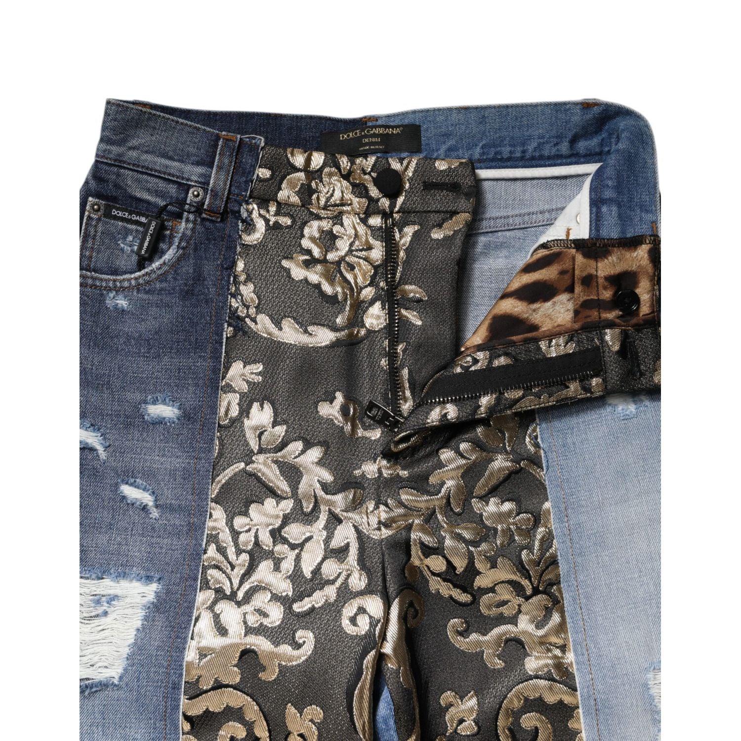 Dolce & Gabbana Multicolor Patchwork High Waist Denim Jeans