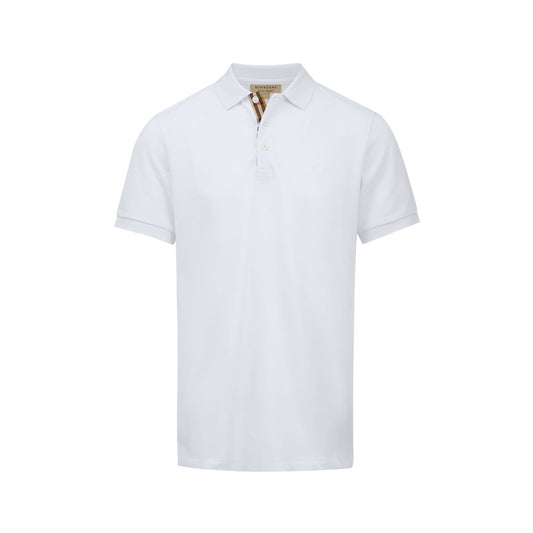 Burberry White Cotton Collared Polo Shirt