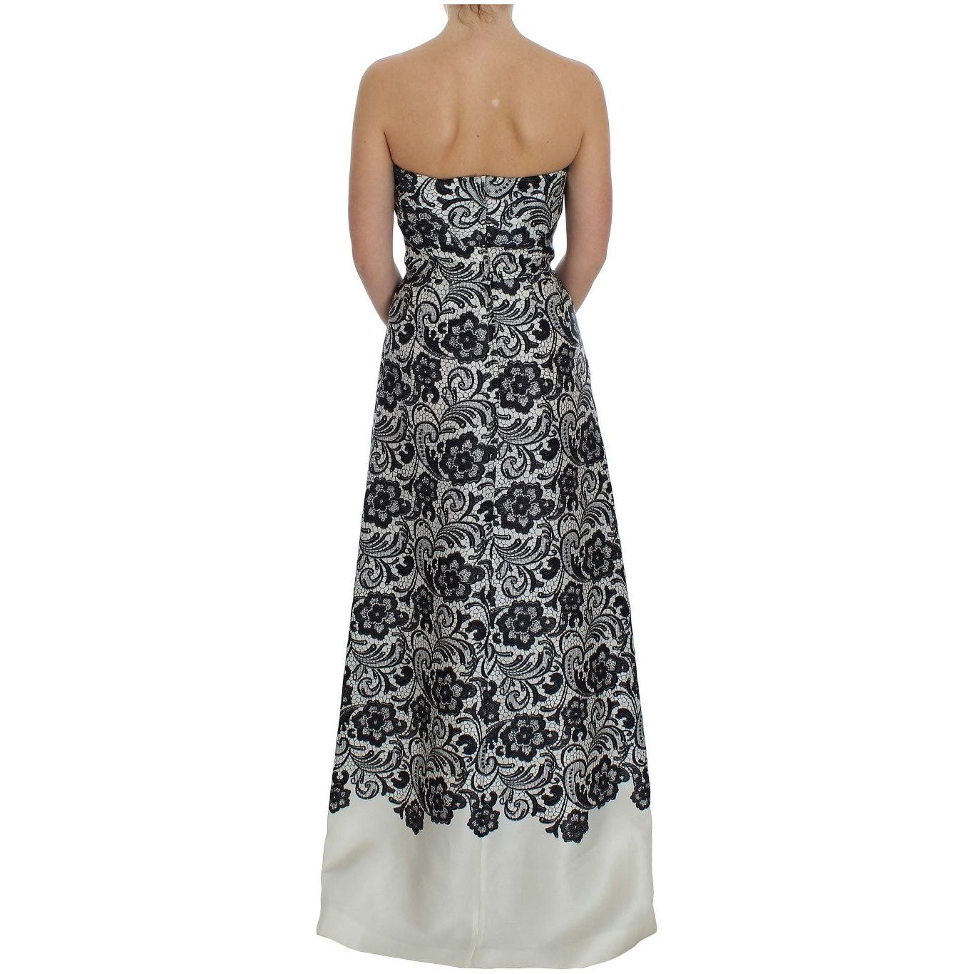 Elegant Silk Lace Corset Maxi Dress