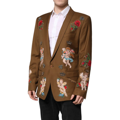 Dolce & Gabbana Brown MARTINI Single Breasted Coat Blazer