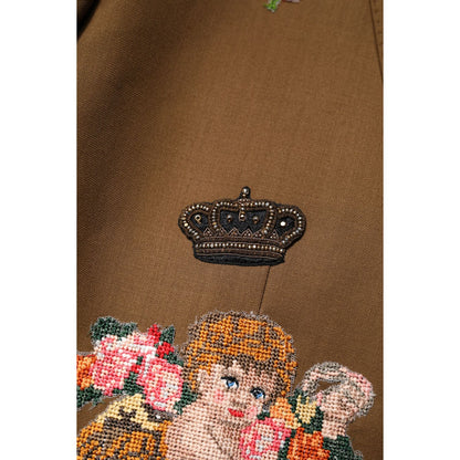 Dolce & Gabbana Brown MARTINI Single Breasted Coat Blazer